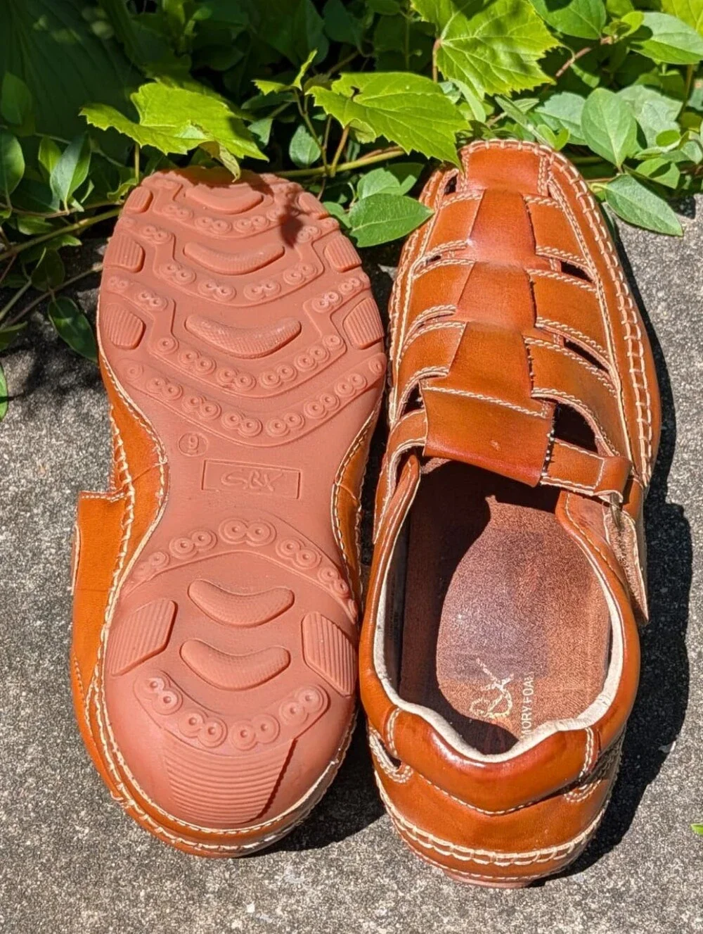 GBX Sentaur 135594 Mens Brown Leather Slip On Sport Sandals Shoes size 9M